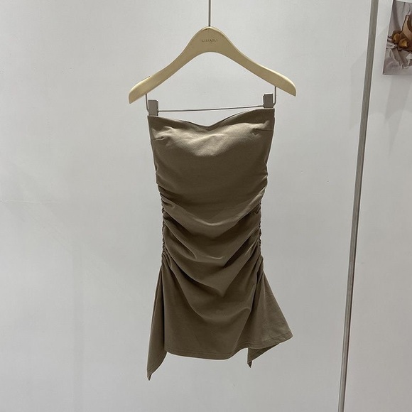 Dresses & Skirts - Chic Olive Asymmetrical Skirt by